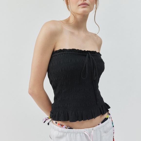 Urban Outfitters Tops - UO Strapless Top • Charcoal/Washed Black • Large • EUC •